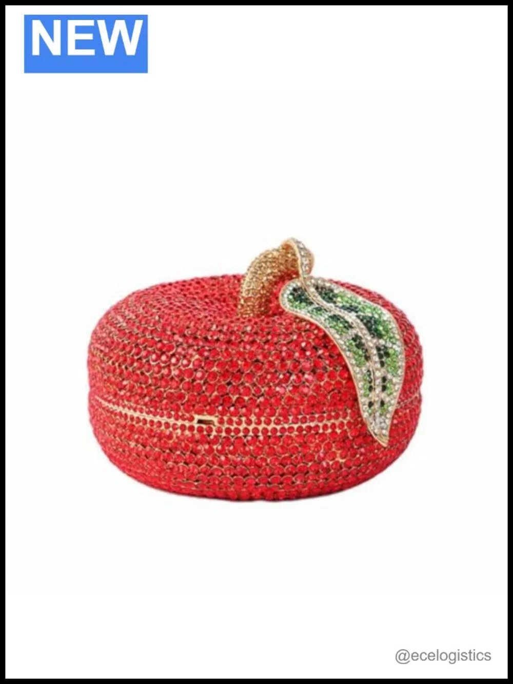 Sparkly Apple Rhinestone Evening Clutch Handbag for Party Wedding Prom